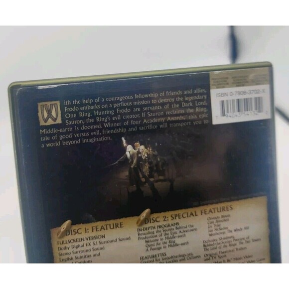 Lord Of The Rings DVD Lot Of 2 The Fellowship Of The Ring Two Towers Fullscreen - Picture 15 of 16